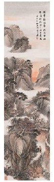 吴石僊 1914年作 王蒙笔意山水 立轴